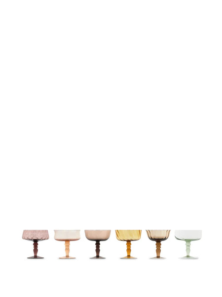  Bitossi Home Assorted Shapes Textured Goblets (set Of Six) - Brown 