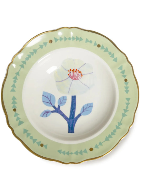  Bitossi Home Botanica Porcelain Deep Plate (23cm) - Green 