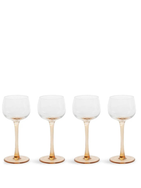  Bitossi Home Desiguale Transparent-design Goblets (set Of 4) - Pink 