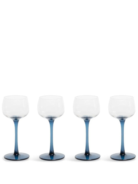  Bitossi Home Diseguale Transparent-design Goblets (set Of 4) - Blue 