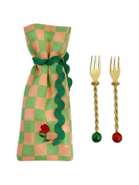  Bitossi Home Dots-detail Fork (set Of Two) - Gold 