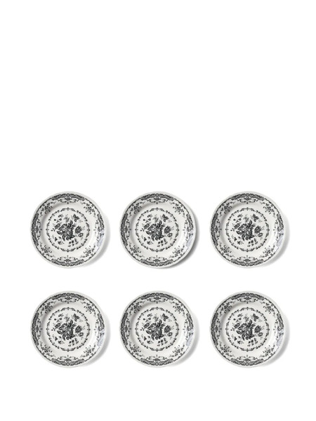  Bitossi Home Floral-print Patterned Plate (set Of Six) - White 