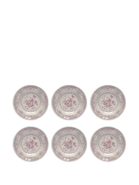  Bitossi Home Floral-print Plate (set Of Six) - Neutrals 