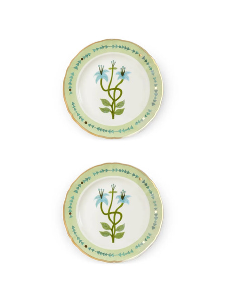  Bitossi Home Floral-print Plates (set Of Two) - White 