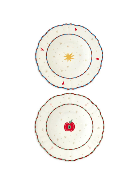  Bitossi Home Patterned Plate (set Of Two) - White 