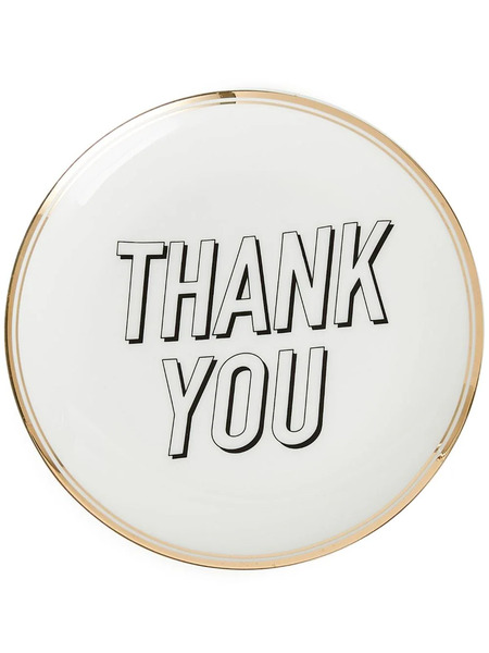  Bitossi Home Set-of-six Thank You Plate - White 