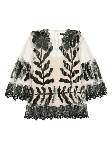  Biyan Floral Lace Appliqué Blouse - Neutrals 