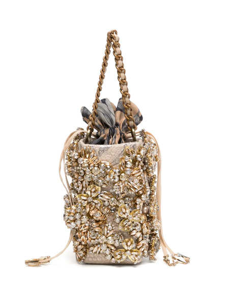  Biyan Mini Embellished Box Bag - Gold 