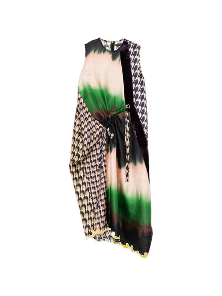  Biyan Mix Twill Silk Print Dress - Multicolour 
