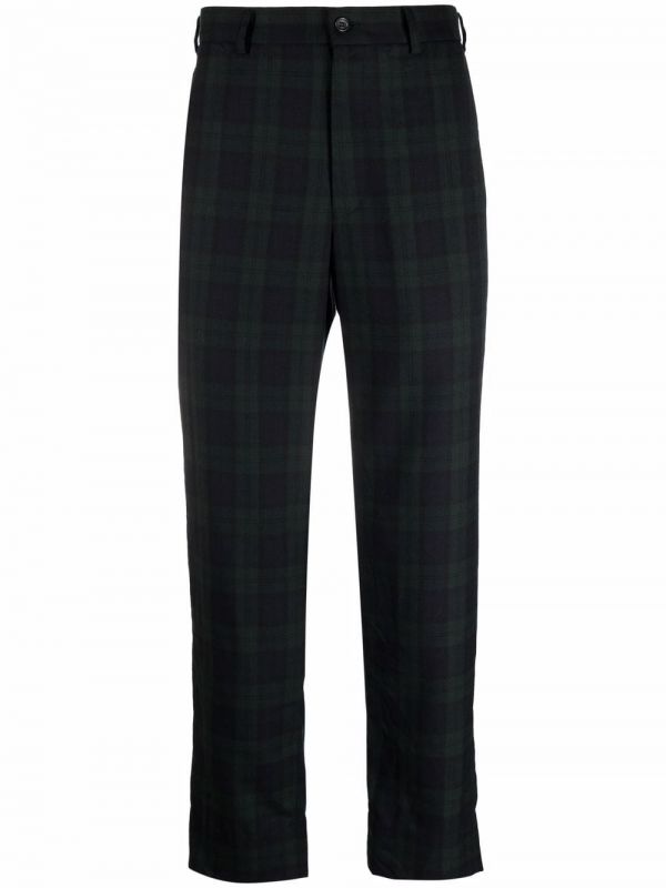 Black Comme Des Garçons Check-print Tailored Trousers 