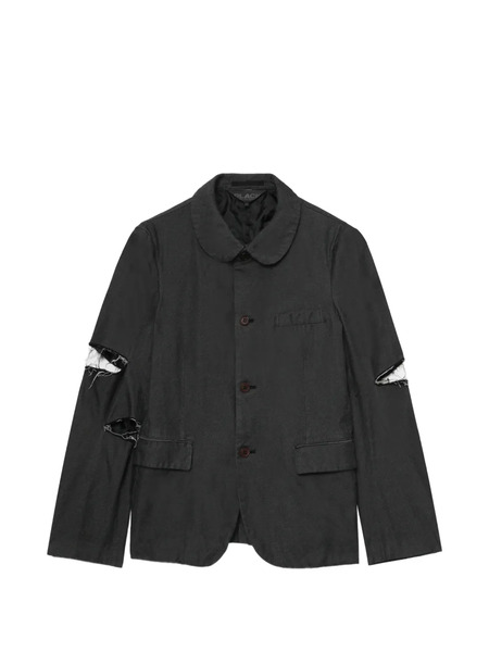  Black Comme Des Garçons Peter-pan Collar Ripped Overshirt 