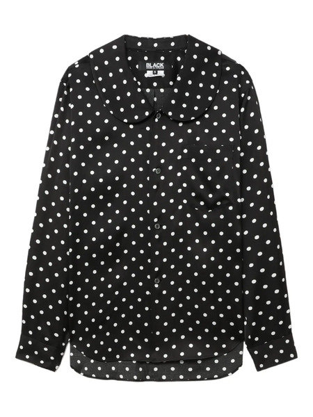  Black Comme Des Garçons Polka Dot Collared Shirt 