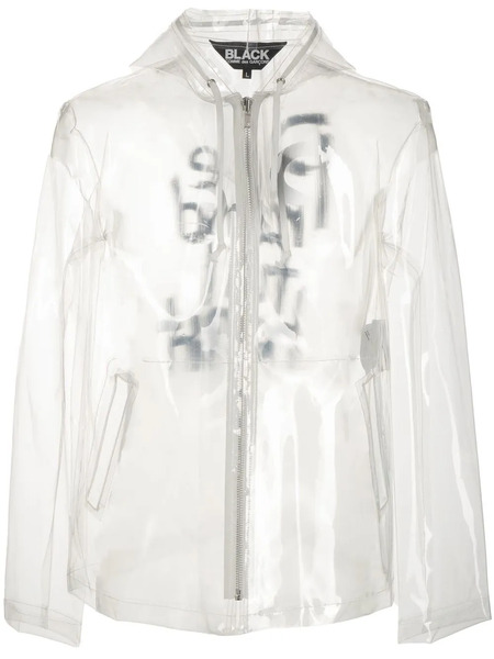  Black Comme Des Garçons Slogan-print Transparent Jacket - Neutrals 