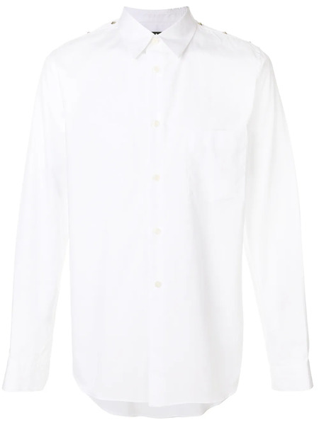  Black Comme Des Garçons Stud Shoulder Shirt - White 