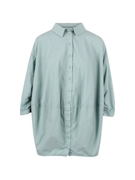  Black Label Buttoned Mini Shirt Dress - Blue 