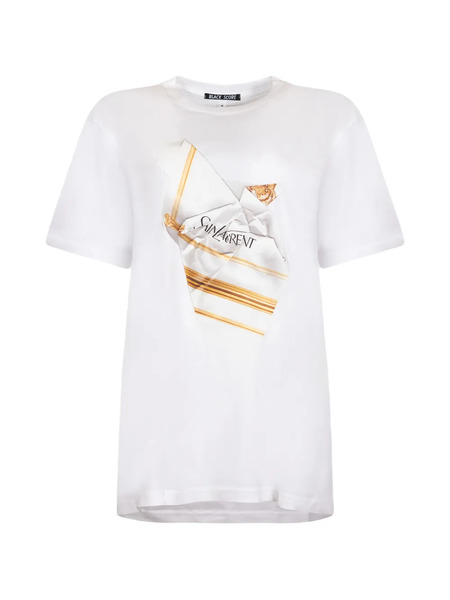  Black Score Printed T-shirt - White 