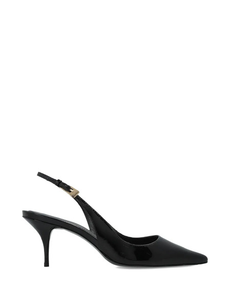  Black Suede Studio Branca Point-toe Slingback Pumps 