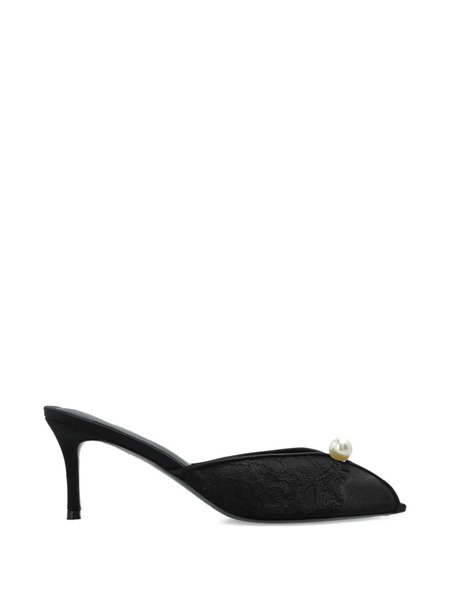  Black Suede Studio Debby Peep-toe Pumps 