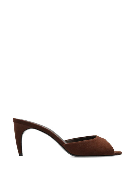 Black Suede Studio Jazz Curved-heel Heeled Sandals - Brown 