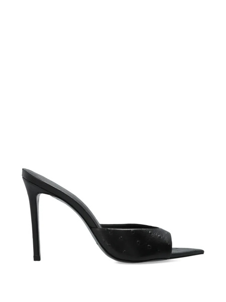  Black Suede Studio Textured Leather Sandals 