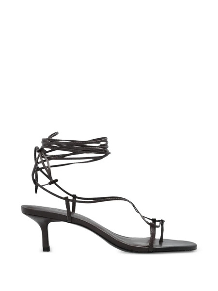  Black Suede Studio Tie-leg Heeled Sandals - Brown 