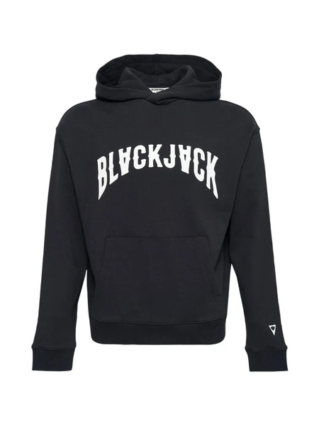  Blackjack Long-sleeve Logo-lettering Hoodie 