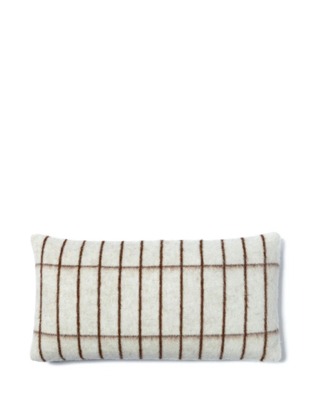  Blacksaw Grid-pattern Wool Cushion - Neutrals 