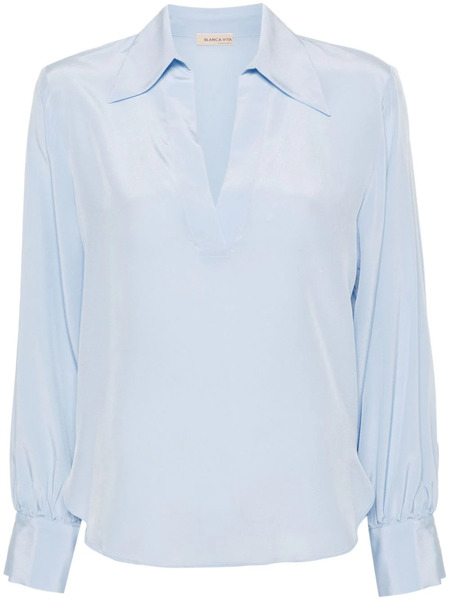  Blanca Vita Benjamin Silk Blouse - Blue 