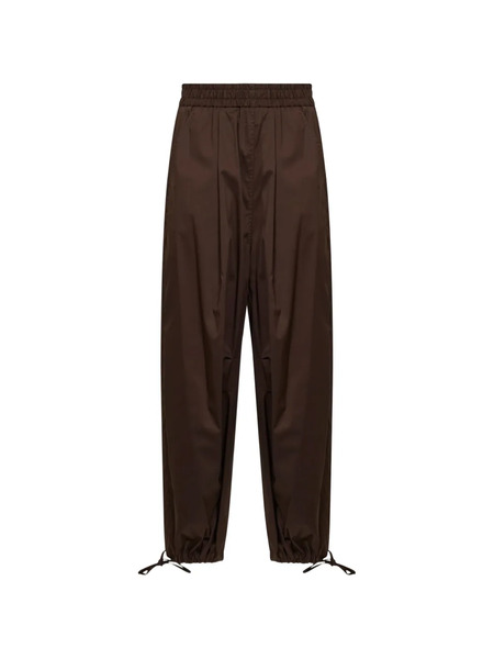  Blanca Vita Elasticated-waisted Drawstring-hem Trousers - Brown 