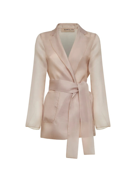  Blanca Vita Lapel Belted Jacket - Neutrals 