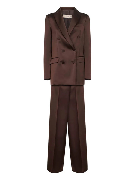  Blanca Vita Peak-lapel Double-breasted Suit - Brown 