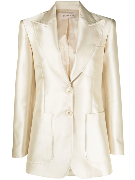  Blanca Vita Single-breasted Button-fastening Jacket - Neutrals 