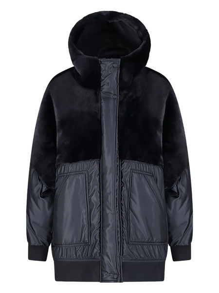  Blancha Hooded Panelled Coat - Blue 