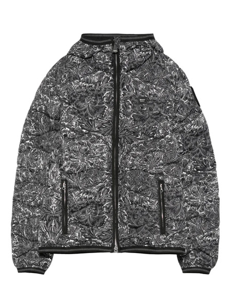  Blauer Camelia Hooded Floral Coat - Black 