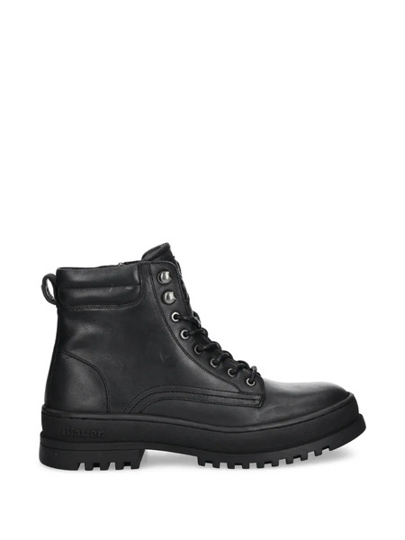  Blauer Lace-up Side-zip Boots - Black 