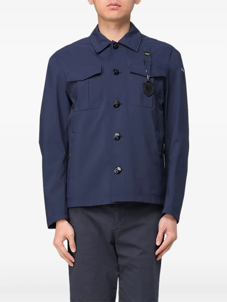  Blauer Patch-pocket Button-fastening Jacket - Blue 