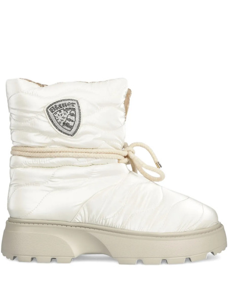  Blauer Quilted Lace-up Boots - White 