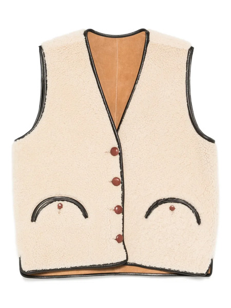  Blazé Milano Button-fastening Shearling Gilet - Neutrals 