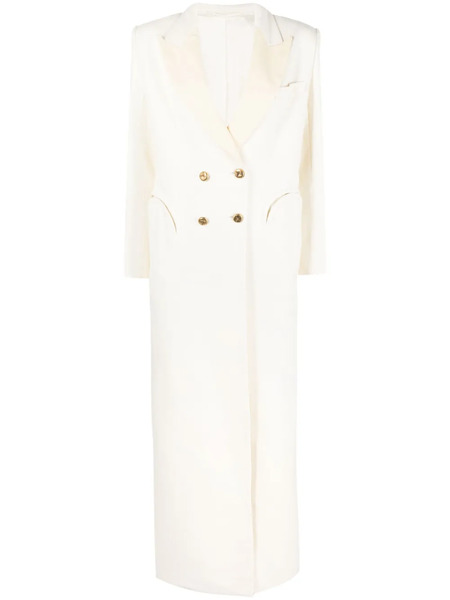  Blazé Milano Double-breasted Maxi Coat - White 