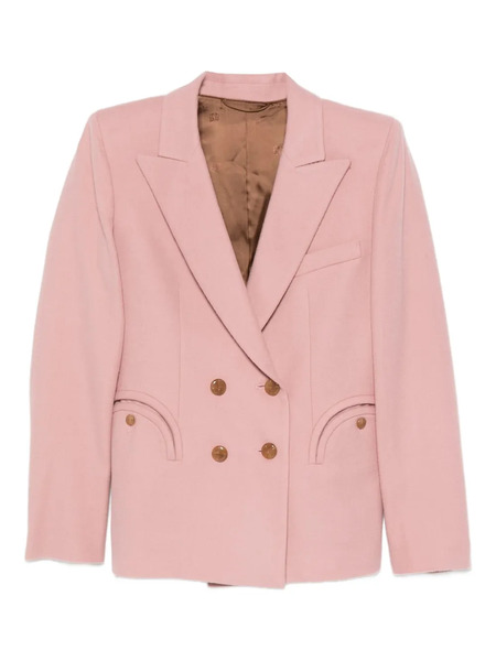 Blazé Milano Double-breasted Round-pockets Blazer - Pink 