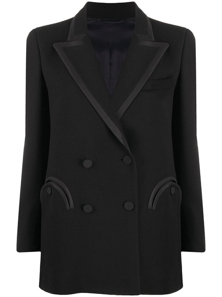  Blazé Milano Double-breasted Silk Blazer - Black 