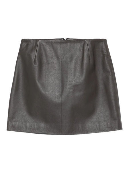  Blazé Milano Leather Mini Skirt - Brown 