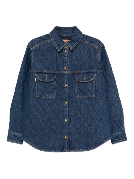  Blazé Milano Quilted Denim Shirt - Blue 