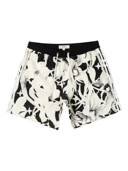  Bldg4 Floral-print Adjustable-waist Shorts - White 