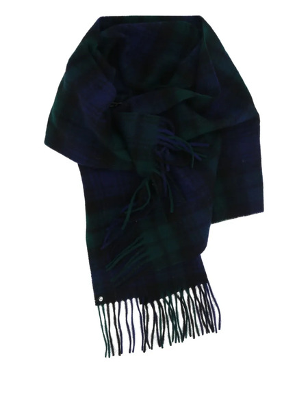  Bless Check-pattern Wool Scarf - Blue 