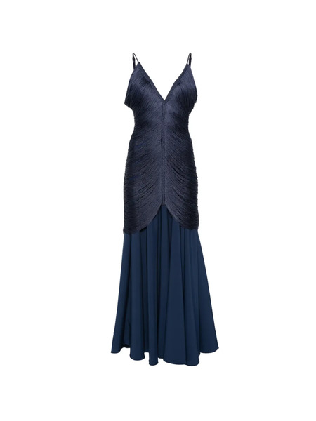  Bless Nostalgia V-neck Maxi Dress - Blue 