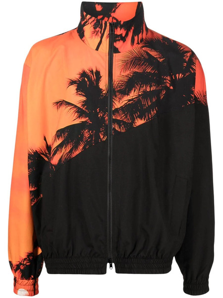  Blue Sky Inn Palm-tree Print Bomber Jacket - Black 