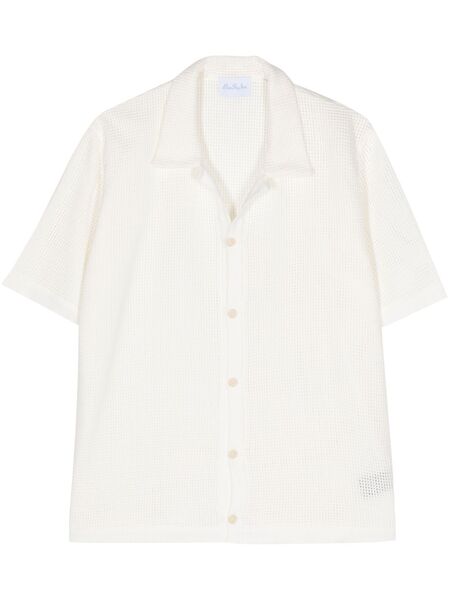  Blue Sky Inn Waffle-pattern Bowling Shirt - White 