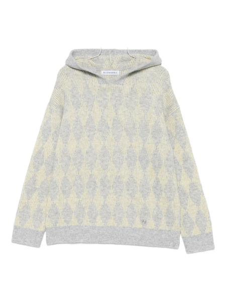  Bluemarble Argyle Hooded Sweater - Grey 