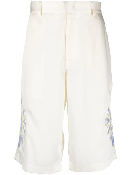 Bluemarble Embroidered Satin Shorts - Neutrals 